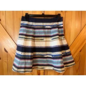 Anthropologie Chloe Oliver Hayley Skater Skirt Striped Serape Thick Weave Sz 4 N